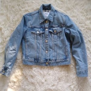 Zara denim jacket xs with lined sherpa